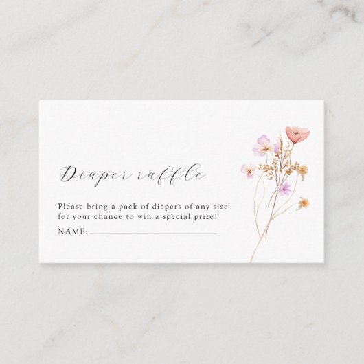 Bohoおむつラッフル赤ちゃんシャワーエンクロージャカード エンクロージャーカード (正面)