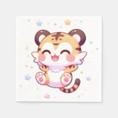 Bohoおもしろいタイガーベビーシャワー スタンダードカクテルナプキン (正面)