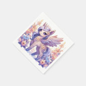 Bohoおもしろいユニコーンベイビーシャワー スタンダードカクテルナプキン (角)