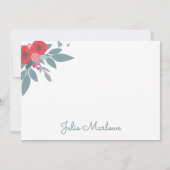 Bohoお洒落色彩の鮮やかフローラフラットノートカード ノートカード (正面)