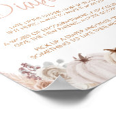 Bohoかぼちゃ赤ちゃんシャワー深夜おむつサイン ポスター (角)