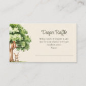 Bohoかわいいウッドランド動物おむつラッフル エンクロージャーカード (正面)