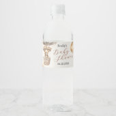 Bohoかわいいクマ気球の雲ベビーシャワー ペットボトルラベル (正面)