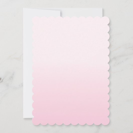 Bohoかわいいピンクの水の色ベビーガールベビーシャワー 招待状 (裏面)