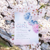 Bohoかわいいフローラ蝶それが女の子の赤ちゃんシャワー 招待状