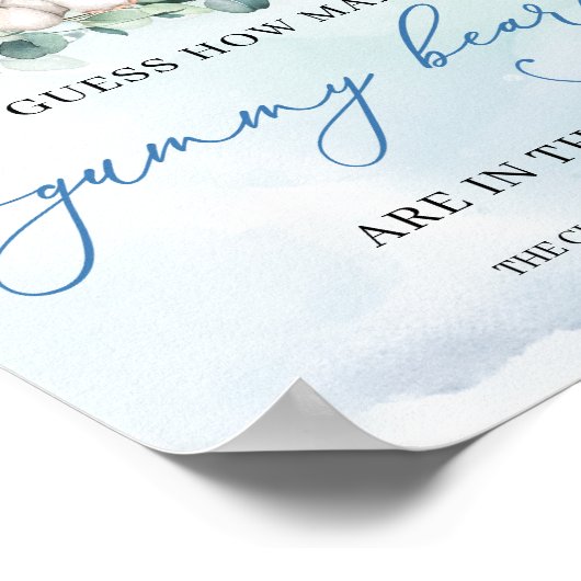 Bohoかわいいベビーゾウ推測どれだけ多くのグミベア ポスター (角)