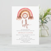 Bohoかわいいライオン虹の誕生のお知らせ 案内状 (スタンド正面)