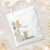 Bohoかわいい動物の誕生日パーティーのお願い フェイバーバッグ (クリップ留めされた状態)