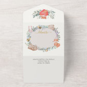 Bohoかわいい動物オールインワンベビーシャワー招待状 オールインワン招待状 (外側)