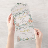 Bohoかわいい動物オールインワンベビーシャワー招待状 オールインワン招待状 (貼ってはがせる)