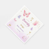 Bohoかわいい水色ピンク蝶の赤ちゃんシャワー スタンダードランチョンナプキン (角)