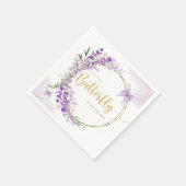 Bohoかわいい水色フローラ蝶ベビーシャワー スタンダードカクテルナプキン (角)