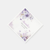 Bohoかわいい紫のフローラ蝶ガール赤ちゃんシャワー スタンダードカクテルナプキン (角)