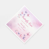 Bohoかわいい蝶の水の色の女の子ベビーシャワー スタンダードランチョンナプキン (角)
