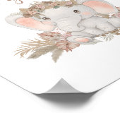 Bohoかわいい象の赤ちゃんシャワーカードとギフト ポスター (角)