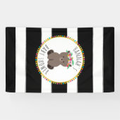 Bohoくまのストライプなベビーシャワーの旗 横断幕 (横)