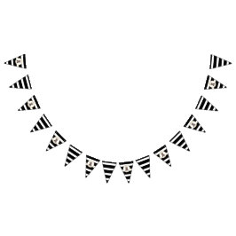 Bohoくまのストライプなベビーシャワー バンティングフラッグ