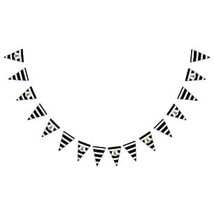 Bohoくまのストライプなベビーシャワー バンティングフラッグ