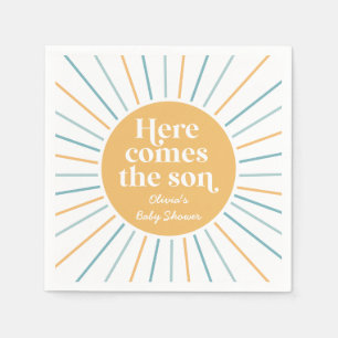 Bohoここ来でSon sunshine baby shower スタンダードカクテルナプキン