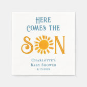 Bohoここ来でSon Sunshine Baby Shower スタンダードカクテルナプキン (正面)