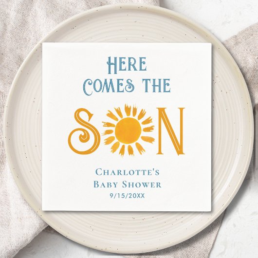 Bohoここ来でSon Sunshine Baby Shower スタンダードカクテルナプキン
