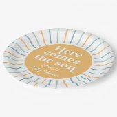 Bohoここ来でSon sunshine baby shower ペーパープレート (アングル)