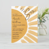 Bohoここ来でSon Sunshine Baby Shower 招待状 (スタンド正面)