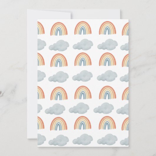 Bohoここ来に息子の男の子のシャワー 招待状 (裏面)