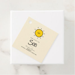 Bohoここ来に息子の赤ちゃんシャワー フェイバータグ