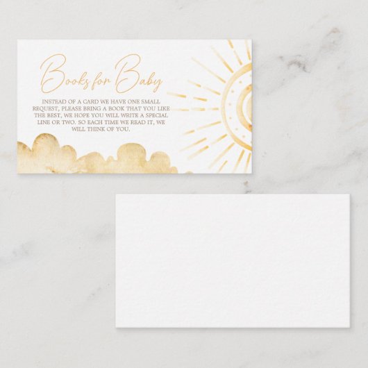 Bohoここ来に息子の赤ん坊シャワーの本ベビー エンクロージャーカード (正面/裏面)