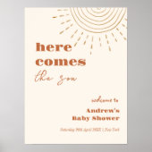 Bohoこモダンここ来の息子の赤ちゃんシャワー歓迎 ポスター (正面)