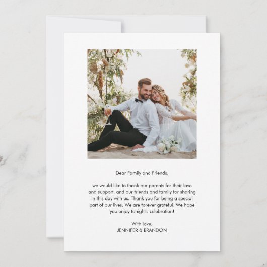 Bohoさんの結婚写真ありがとう サンキューカード (裏面)