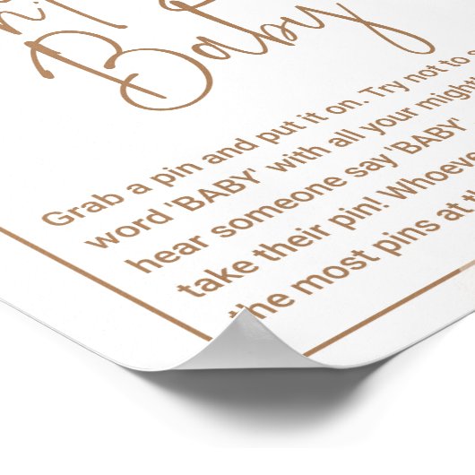 Bohoと言わないベビーゲームパンパスグラス赤ちゃんシャワー ポスター (角)