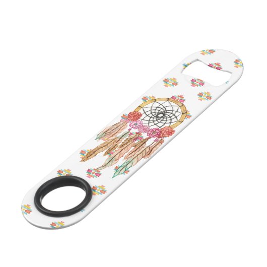 Bohoのアステカな水彩画のネイティブアメリカンDreamcatcher スピード栓抜き (正面アングル)