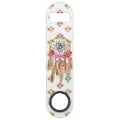 Bohoのアステカな水彩画のネイティブアメリカンDreamcatcher スピード栓抜き (正面)