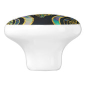 Bohoのアワビパターンの金ゴールドの種族のフクロウ セラミックノブ (側面)