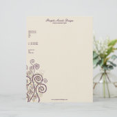 Bohoのエレガントな紫色はDecoの芸術的なカスタム螺線形になります レターヘッド (スタンド正面)