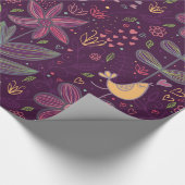 Bohoのカラフルなおもしろいの鳥パターン ラッピングペーパー (角)