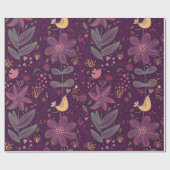 Bohoのカラフルなおもしろいの鳥パターン ラッピングペーパー (フラット)