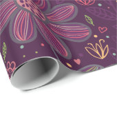 Bohoのカラフルなおもしろいの鳥パターン ラッピングペーパー (ロールコーナー)