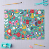 Bohoのカラフルなおもしろいの鳥パターン 薄葉紙 (クラフト)