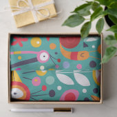 Bohoのカラフルなおもしろいの鳥パターン 薄葉紙 (ギフト)