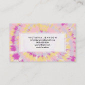 Bohoのガーリーな紫色の黄色いピンクの絞り染めパターン 名刺 (裏面)