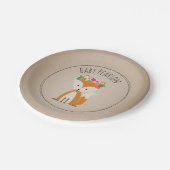 Bohoのキツネのカード・ストック刺激を受けたでカスタムなベビーシャワー ペーパープレート (アングル)