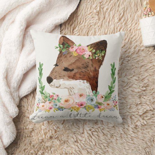 Bohoのキツネの森林夢小さい夢の枕 クッション (ブランケット)