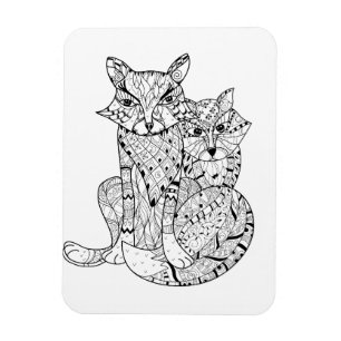 Bohoのキツネの落書き マグネット