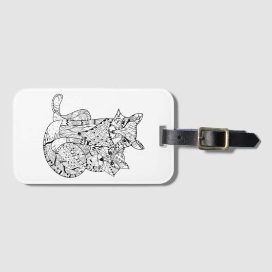 Bohoのキツネの落書き ラゲッジタグ (正面横)