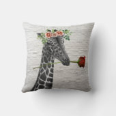 Bohoのキリンのばら色のバレンタインの枕 クッション (裏面)