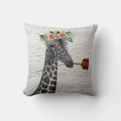 Bohoのキリンのばら色のバレンタインの枕 クッション (正面)