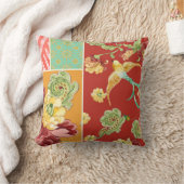 Bohoのコテージのモダンなボヘミアのスタイルの花の鳥 クッション (ブランケット)